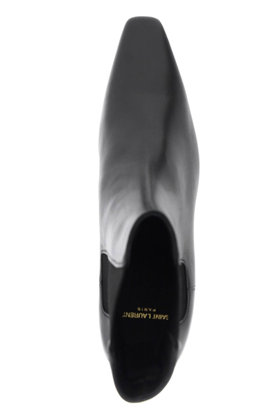 Shop Saint Laurent "shiny Leather Chelsea Rainer Ankle In Black