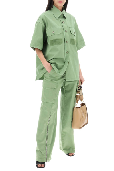 Shop Stella Mccartney Oversized Short-slee In Green