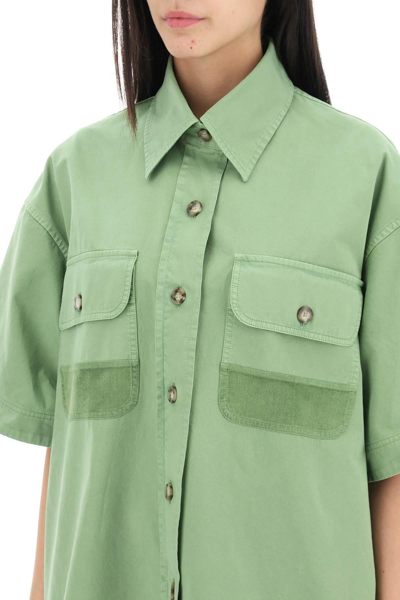 Shop Stella Mccartney Oversized Short-slee In Green