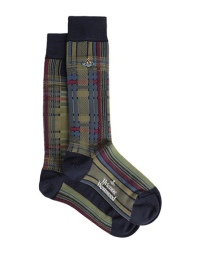 Shop Vivienne Westwood Man Socks & Hosiery Navy Blue Size 5 Merino Wool, Polyamide, Elastane
