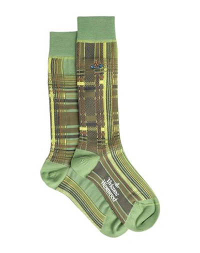 Shop Vivienne Westwood Man Socks & Hosiery Sage Green Size 5 Merino Wool, Polyamide, Elastane