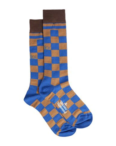 Shop Vivienne Westwood Man Socks & Hosiery Bright Blue Size 6 Merino Wool, Polyamide, Elastane