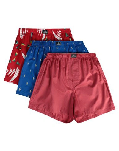 Shop Polo Ralph Lauren Cotton Boxer 3-pack Man Boxer Brick Red Size L Cotton