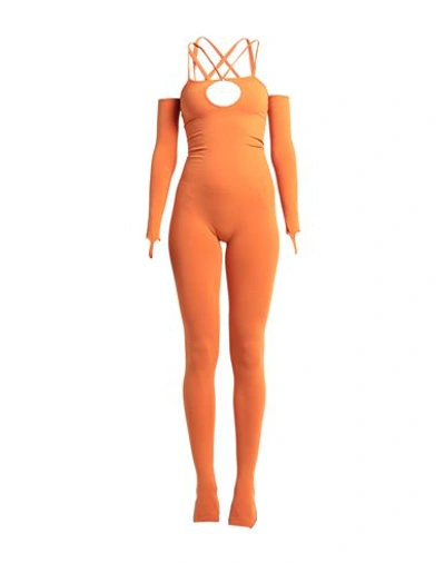 Shop Andreädamo Andreādamo Woman Jumpsuit Orange Size M Polyamide, Elastane