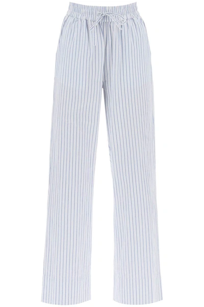 Shop Skall Studio Striped Cotton Rue Pants With Nine Words In Multicolor