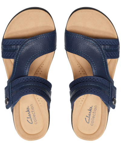 Shop Clarks Laurieann Cara Platform Slide Sandals In Red Combi
