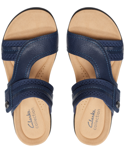 Clarks Laurieann Cara Platform Slide Sandals In Red Combi