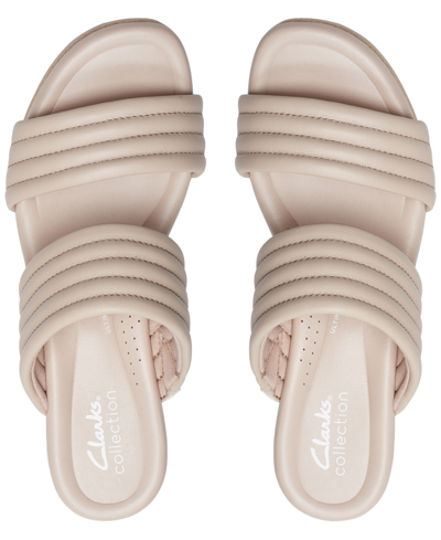 Shop Clarks Women's Chelseah Path Slide Wedge Sandals In Sand Leath