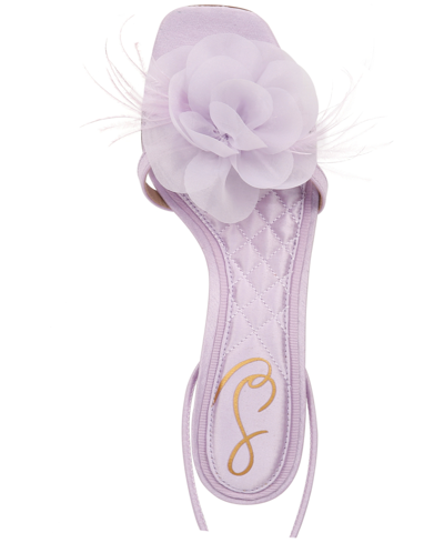 Shop Sam Edelman Women's Pammie Ankle-tie Flower Kitten Heels In Orchid Blossom