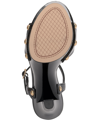 Shop Jessica Simpson Calenta Stud-trim Platform Sandals In Black Super Patent Pu