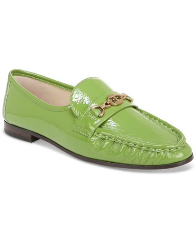 Shop Sam Edelman Women's Lucca Moc-toe Loafer Flats In Matcha Green Patent