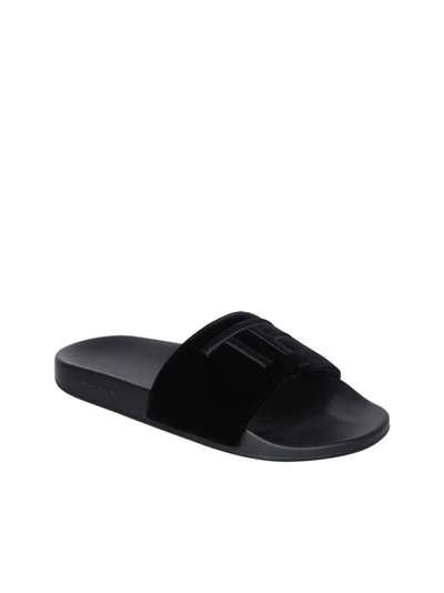 Shop Tom Ford Velvet Sandals By  In Black
