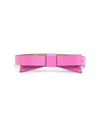 Shop Kate Spade Women's 19mm Bow Belt In Shockwave Pink