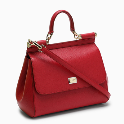 Dolce & Gabbana Fuchsia Sicily Medium Leather Handbag In Pink