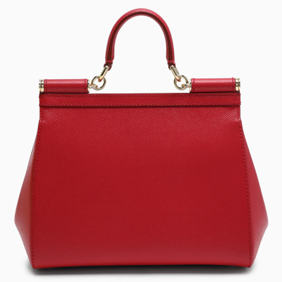 Dolce & Gabbana Fuchsia Sicily Medium Leather Handbag In Pink