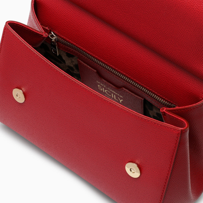 Dolce & Gabbana Fuchsia Sicily Medium Leather Handbag In Pink