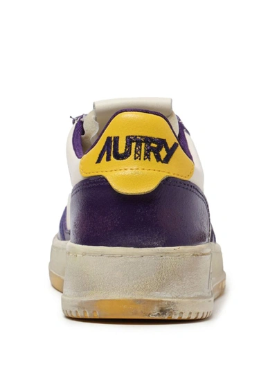 Shop Autry Medalist Super Vintage Distressed Sneakers In Iv/acai/freesia