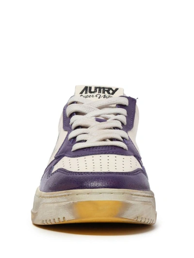 Shop Autry Medalist Super Vintage Distressed Sneakers In Iv/acai/freesia
