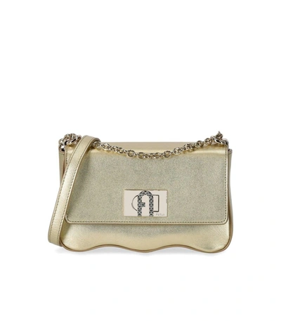 Shop Furla 1927 Mini Wave Gold Crossbody Bag
