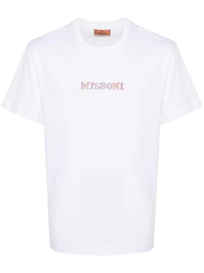 Shop Missoni T-shirt With Embroidery In White