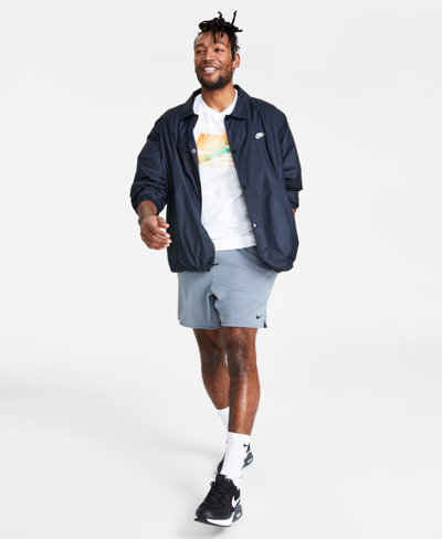 Shop Nike Men's Club Flow Relaxed-fit 6" Drawstring Shorts In Malachite,white