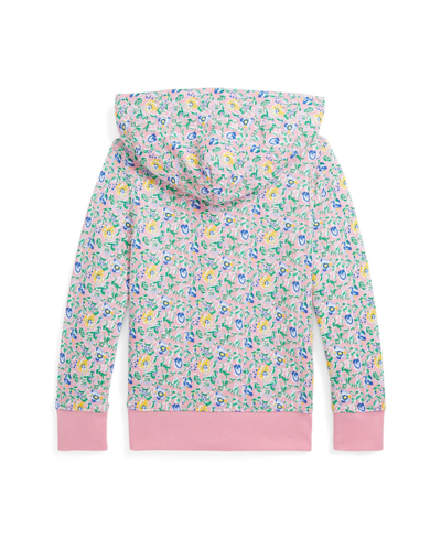 Shop Polo Ralph Lauren Toddler And Little Girls Floral French Terry Full-zip Hoodie In Beneda Floral Pink,vista Blue