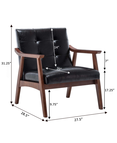 Convenience Concepts 27.5" Faux Leather Natalie Accent Chair In Black Faux Leather,espresso