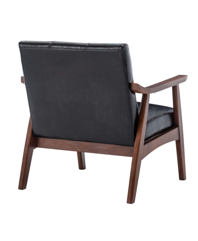 Convenience Concepts 27.5" Faux Leather Natalie Accent Chair In Black Faux Leather,espresso