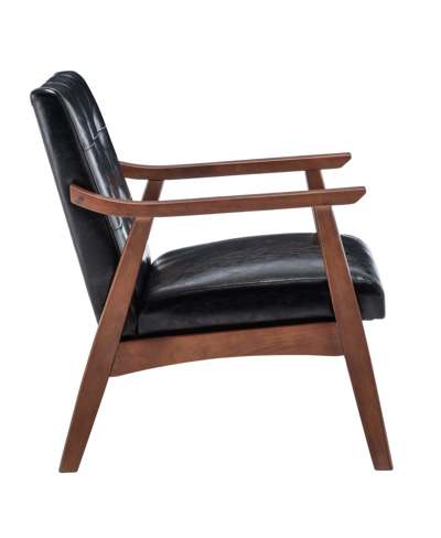 Convenience Concepts 27.5" Faux Leather Natalie Accent Chair In Black Faux Leather,espresso