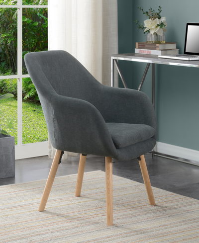 Convenience Concepts 25.25" Faux Linen Charlotte Wingback Accent Armchair In Slate Gray Fabric