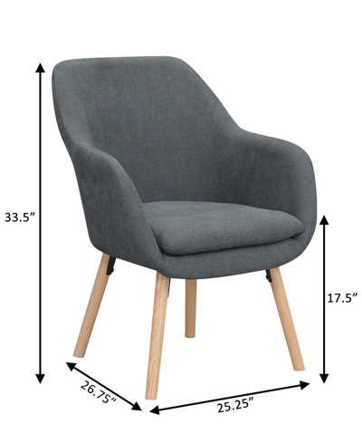 Convenience Concepts 25.25" Faux Linen Charlotte Wingback Accent Armchair In Slate Gray Fabric