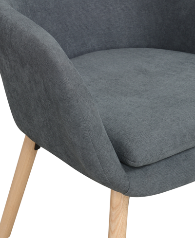 Convenience Concepts 25.25" Faux Linen Charlotte Wingback Accent Armchair In Slate Gray Fabric