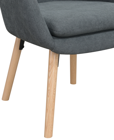 Convenience Concepts 25.25" Faux Linen Charlotte Wingback Accent Armchair In Slate Gray Fabric