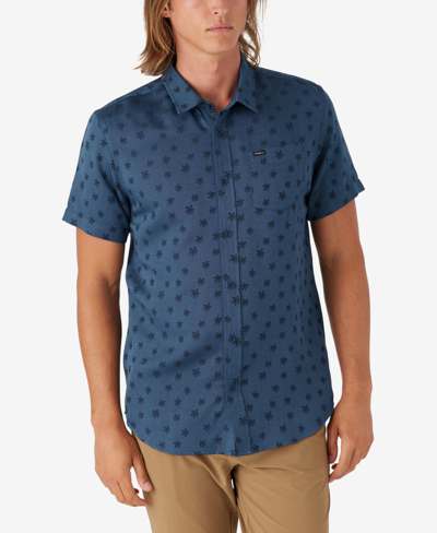 Shop O'neill Quiver Stretch Dobby Standard Shirt In Indigo