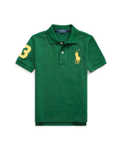 Shop Polo Ralph Lauren Toddler And Little Boys Big Pony Cotton Mesh Polo Shirt In New Forest