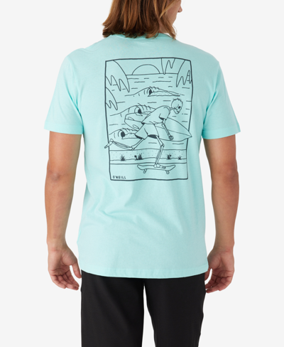 Shop O'neill Men's Skate Bones Cotton T-shirt In Turquoise