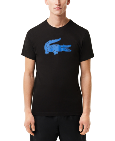 Shop Lacoste Men's Sport Ultra Dry Performance T-shirt In Il Blanc,noir