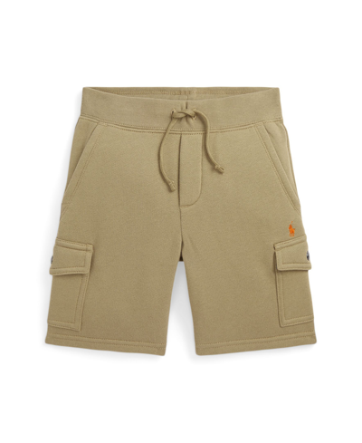 Shop Polo Ralph Lauren Toddler And Little Boys Fleece Cargo Shorts In Desert Khaki