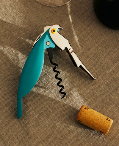 Alessi Parrot Corkscrew In Blue