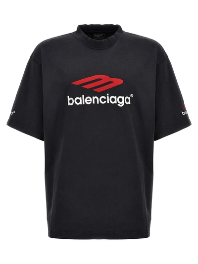 Shop Balenciaga 3b Sports Icon T-shirt Black