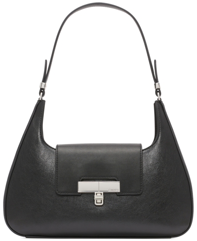 Shop Calvin Klein Becky Turnlock Shoulder Bag In Black Silv