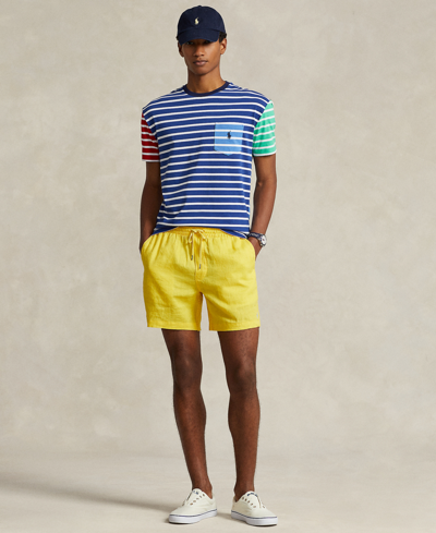 Shop Polo Ralph Lauren Men's Classic-fit Striped Jersey T-shirt In Beach Royal Multi