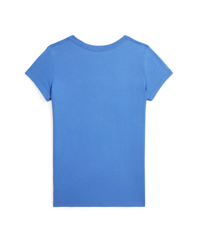 Shop Polo Ralph Lauren Big Girls Polo Bear Cotton Jersey T-shirt In New England Blue
