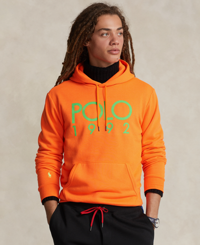 Shop Polo Ralph Lauren Men's Polo 1992 Fleece Hoodie In Blaze Survival Orange
