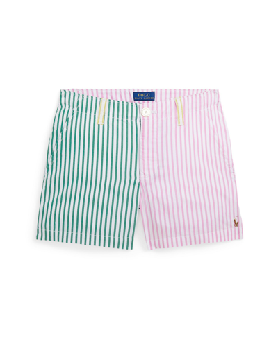 Shop Polo Ralph Lauren Big Girls Striped Cotton Fun Shorts In Multi