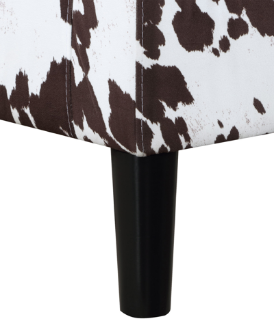 Convenience Concepts 26.25" Faux Cowhide Churchill Accent Chair With Ottoman In Brown Cow Print