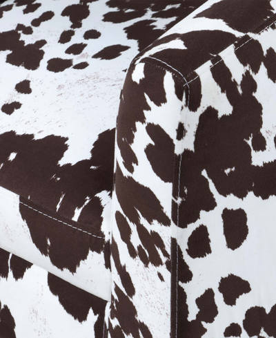 Convenience Concepts 26.25" Faux Cowhide Churchill Accent Chair With Ottoman In Brown Cow Print