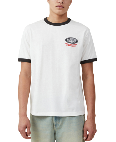 Shop Cotton On Men's Loose Fit Art T-shirt In Vintage White,washed Black,genuine Par