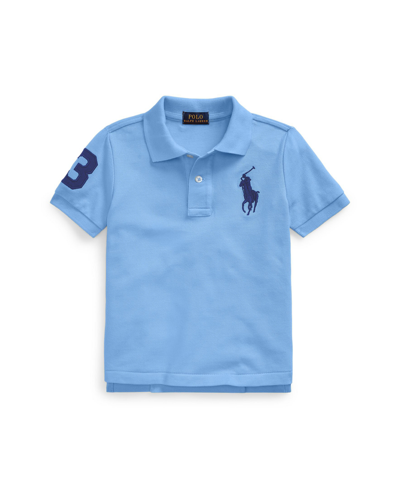 Shop Polo Ralph Lauren Toddler And Little Boys Big Pony Cotton Mesh Polo Shirt In New England Blue
