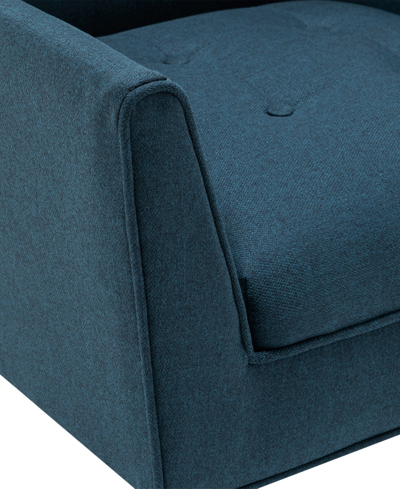 Convenience Concepts 30" Polyester Andy Mid Century Modern Accent Lounge Armchair In Dark Blue Fabric,espresso